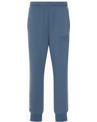 Armani Exchange - Cotton Jogger Trousers With Tone-on-tone Logo - Lyst