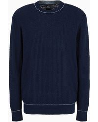 Armani Exchange - Crew-neck Sweater In Cotton And Linen - Lyst
