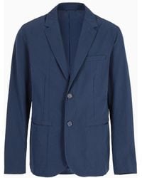 Armani Exchange - Single-breasted Jacket In Stretch Fabric - Lyst