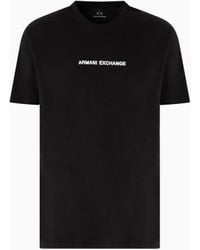ARMANI EXCHANGE - T-Shirt Im Regular Fit Mit Logo-Print Auf Der Brust - Lyst