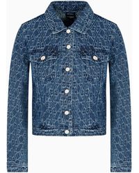 ARMANI EXCHANGE - Chaqueta Vaquera Con Logotipo Integral De Asv - Lyst