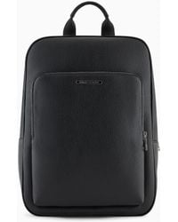 ARMANI EXCHANGE - Textured Backpack With A Zippered Pocket And Padded Straps - Lyst