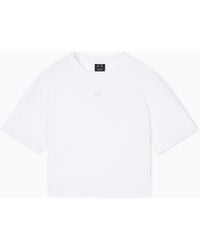 ARMANI EXCHANGE - Cropped Cotton Jersey T-Shirt - Lyst