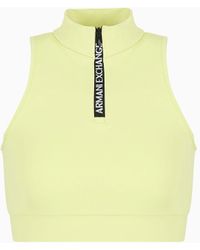 Armani Exchange - Top In Jersey Stretch Con Zip - Lyst