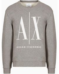 Armani Exchange - Armani Exchange - Icon Logo Crew Neck Sweatshirt - Lyst
