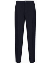 Armani Exchange - Classic Trousers In Linen And Viscose - Lyst