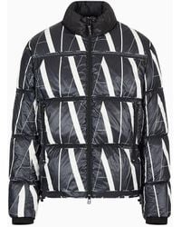 Armani Exchange - All Over Icon Logo Puffer Down Jacket - Lyst