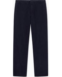 ARMANI EXCHANGE - Regular Fit Trousers Garment-Dyed Cotton - Lyst