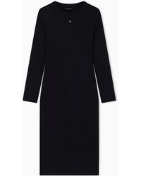ARMANI EXCHANGE - Fitted Midi Dress - Lyst