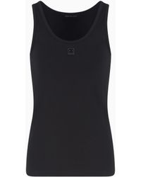 ARMANI EXCHANGE - Stretch Jersey Tank Top With Logo Plaque - Lyst