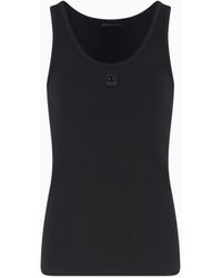 ARMANI EXCHANGE - Stretch Jersey Tank Top With Logo Plaque - Lyst