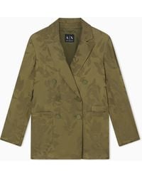 ARMANI EXCHANGE - Elegant Double-Breasted Floral Jacquard Jacket - Lyst