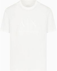 Armani Exchange - Regular Fit T-shirt In Mercerized Cotton With Flocked Logo - Lyst