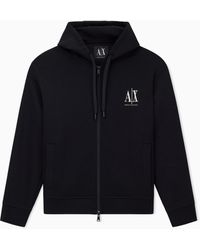ARMANI EXCHANGE - Zip-Up Hoodie With Embroidered Logo - Lyst