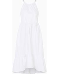 ARMANI EXCHANGE - Asv Cotton Ruffle Midi Dress - Lyst