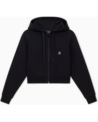 ARMANI EXCHANGE - Sweat À Capuche Court Icon - Lyst