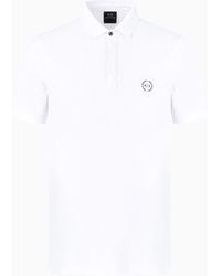 ARMANI EXCHANGE - Polo De Algodón Elástico De Corte Entallado Con Logotipo - Lyst