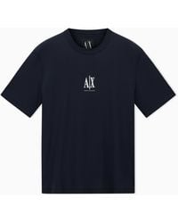ARMANI EXCHANGE - Regular Fit Cotton Jersey T-Shirt With A Logo Icon - Lyst
