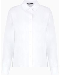 Armani Exchange - Camicia Slim Fit In Popeline Di Cotone - Lyst