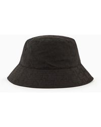 Armani Exchange - Bucket Hat In Monogram Technical Fabric - Lyst