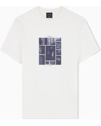 ARMANI EXCHANGE - Camiseta De Algodón Con Estampado Gráfico Y Cuello Redondo - Lyst