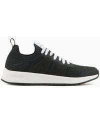 Armani Exchange - Fabric Sneakers With Mesh Inserts - Lyst