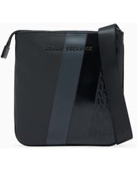 ARMANI EXCHANGE - Borsa A Tracolla Piatta Con Monogramma E Strisce - Lyst