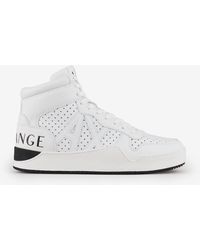 Armani Jeans High Top Sneaker In Leather in White for Men | Lyst