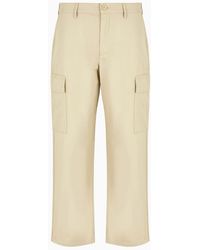 Armani Exchange - Loose Fit Gabardine Trousers With Zip - Lyst