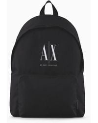 Armani Exchange - Nylon Backpack With Contrasting Logo - Lyst