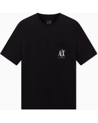 ARMANI EXCHANGE - Cotton Jersey T-Shirt With Crewneck And Pocket Icon - Lyst