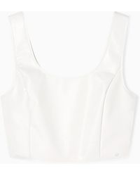 ARMANI EXCHANGE - One-Shoulder Gloss Vinyl Top - Lyst