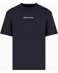ARMANI EXCHANGE - T-Shirt Regular Fit Con Stampa Logo Su Fronte E Retro - Lyst