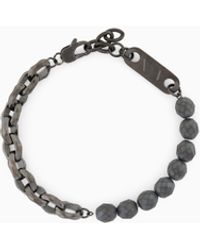 ARMANI EXCHANGE - Gunmetal Hematite Chain Bracelet - Lyst