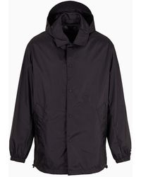 Armani Exchange - Caban Coat With Hood In Asv Recycled Fabric - Lyst
