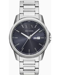 ARMANI EXCHANGE - Dreizeigeruhr Aus Edelstahl Mit Wochentag- Und Datumsanzeige - Lyst
