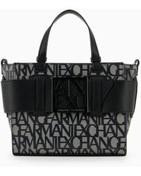 Armani Exchange - Medium Tote Bag With Contrasting Detail - Lyst