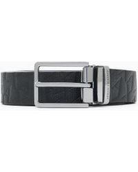 ARMANI EXCHANGE - Belt With A Textured Pattern And Polished Metal Buckle - Lyst