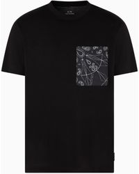 ARMANI EXCHANGE - Regular Fit T-Shirt With Patterned Pocket - Lyst