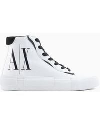 Armani Exchange - Icon Logo High Top Sneakers - Lyst