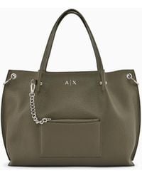 ARMANI EXCHANGE - Textured Fabric Shopper With Chain Strap - Lyst