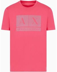 Armani Exchange - T-shirt Regular Fit In Jersey Con Stampa Logo Tono Su Tono - Lyst