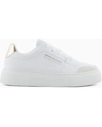 Armani Exchange - Sneakers With Metallic Details And High Sole - Lyst
