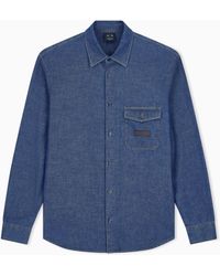 ARMANI EXCHANGE - Over Fit Shirt Denim - Lyst