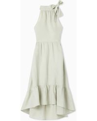 ARMANI EXCHANGE - Short Linen Poplin Dress - Lyst