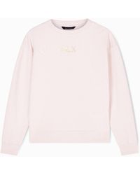 ARMANI EXCHANGE - Solid Color French Terry Cotton Crew Neck Sweatshirt - Lyst