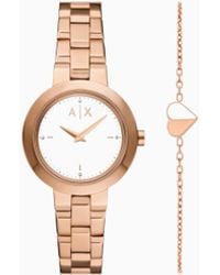 ARMANI EXCHANGE - Set Regalo Con Orologio A Due Lancette E Bracciale - Lyst