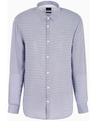 Armani Exchange - Regular Fit Viscose Shirt - Lyst