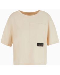 Armani Exchange - Cropped T-shirt In Asv Organic Cotton - Lyst