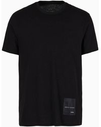 Armani Exchange - Regular Fit T-shirt In Asv Organic Cotton With Contrasting Patches - Lyst